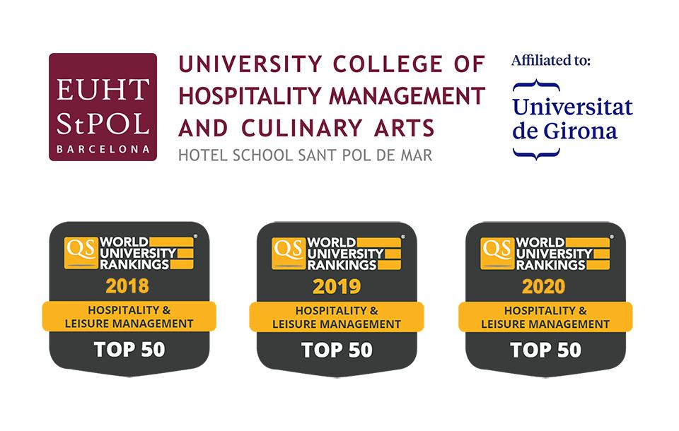 EUHT StPOL ranks for the third consecutive year among the 50 best universities in the world in Hospitality and Leisure Management according to the QS university ranking